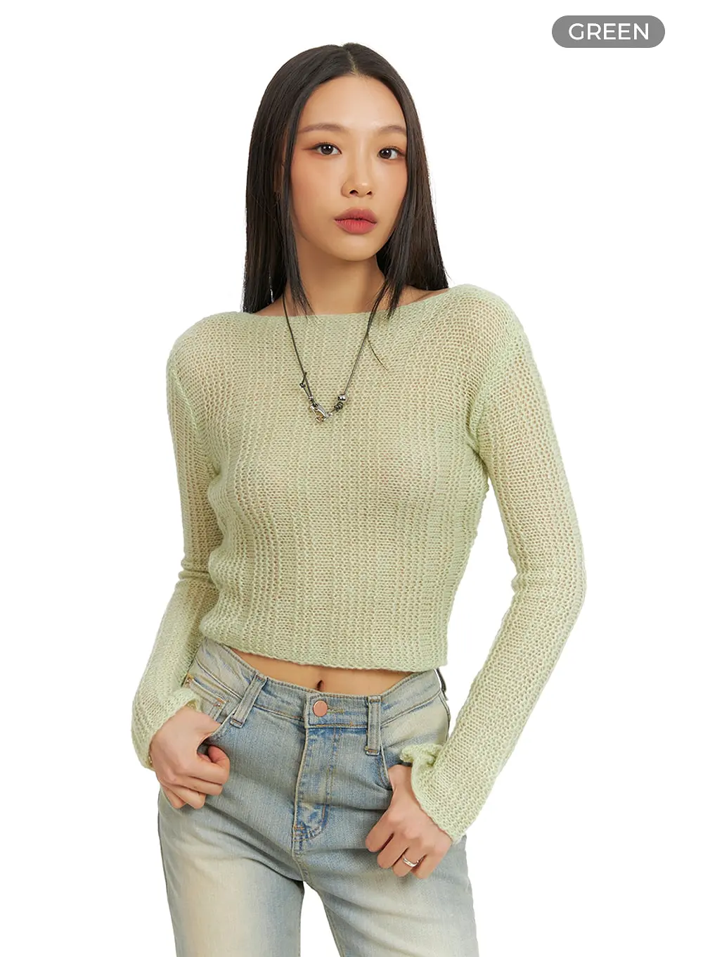 Open Back Knit Crop Top IA417