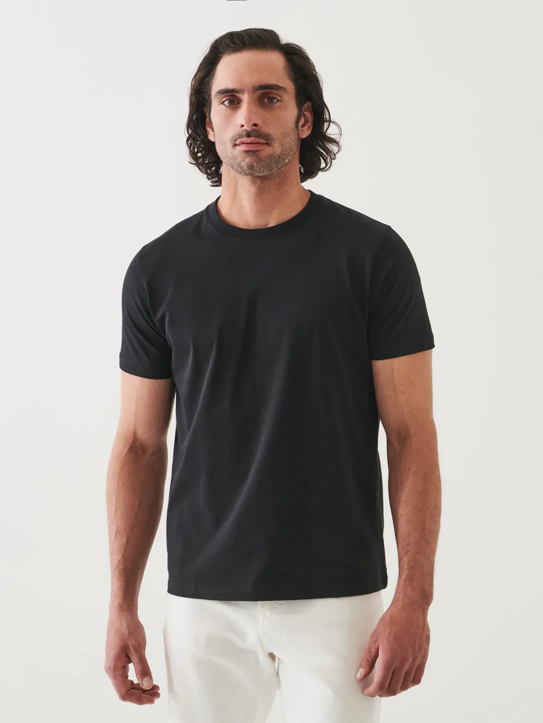 Organic High Neck Crew- Black