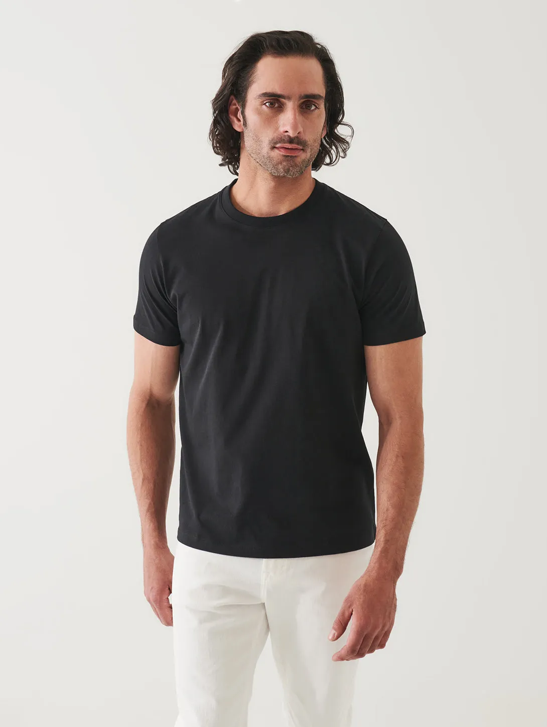 Organic High Neck Crew- Black