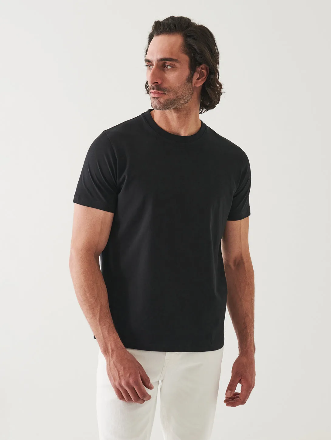 Organic High Neck Crew- Black