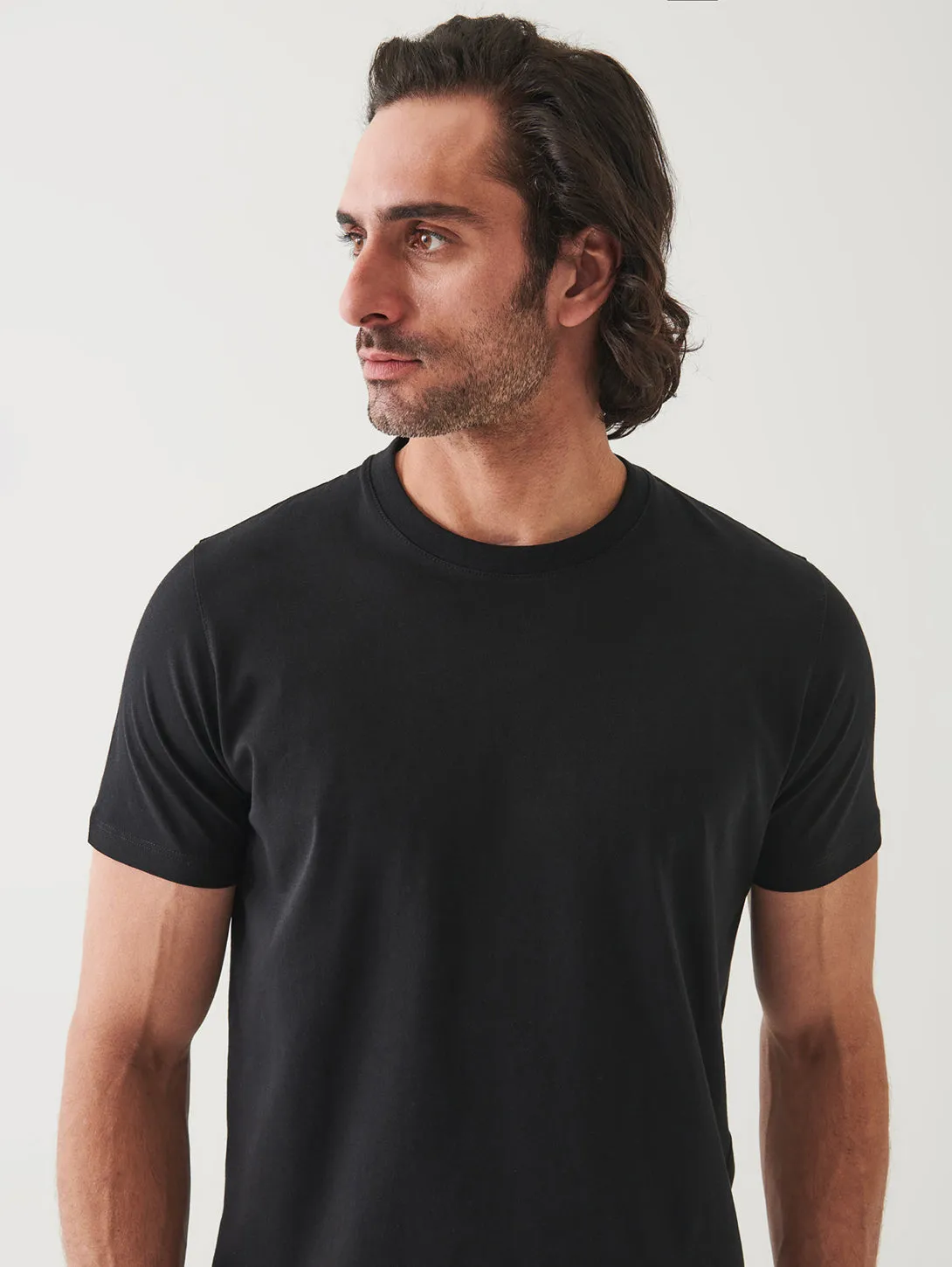 Organic High Neck Crew- Black