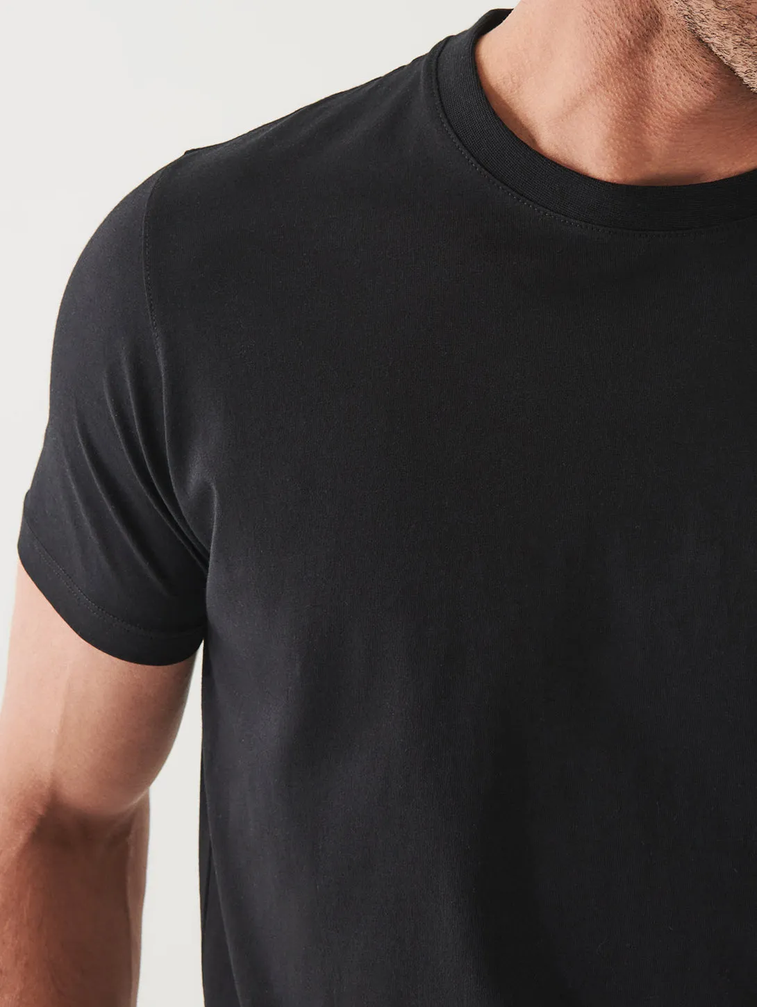 Organic High Neck Crew- Black