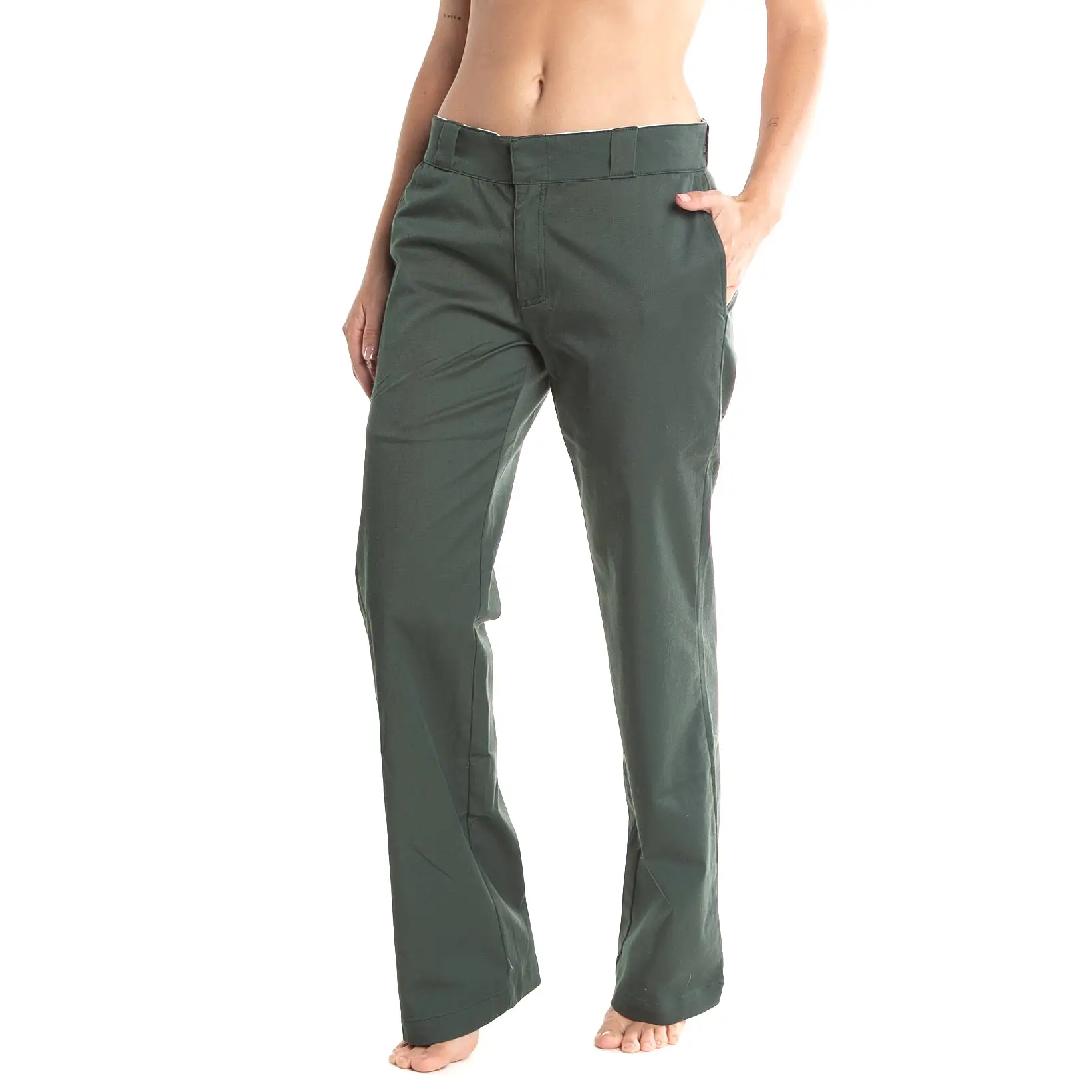 Pantalon Rusty Bobbi Low Rise Straight Twill Pant* Dark Emerald