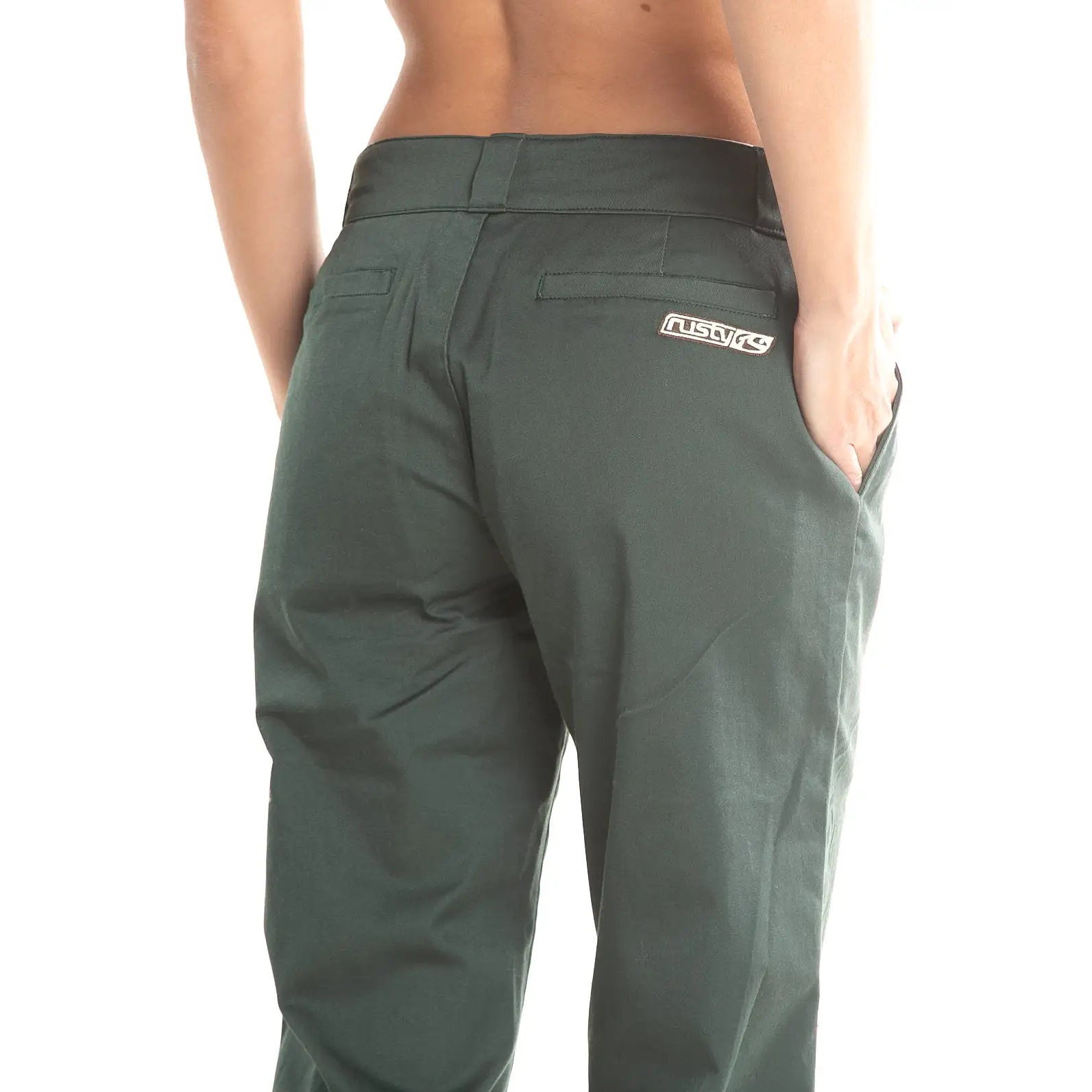 Pantalon Rusty Bobbi Low Rise Straight Twill Pant* Dark Emerald