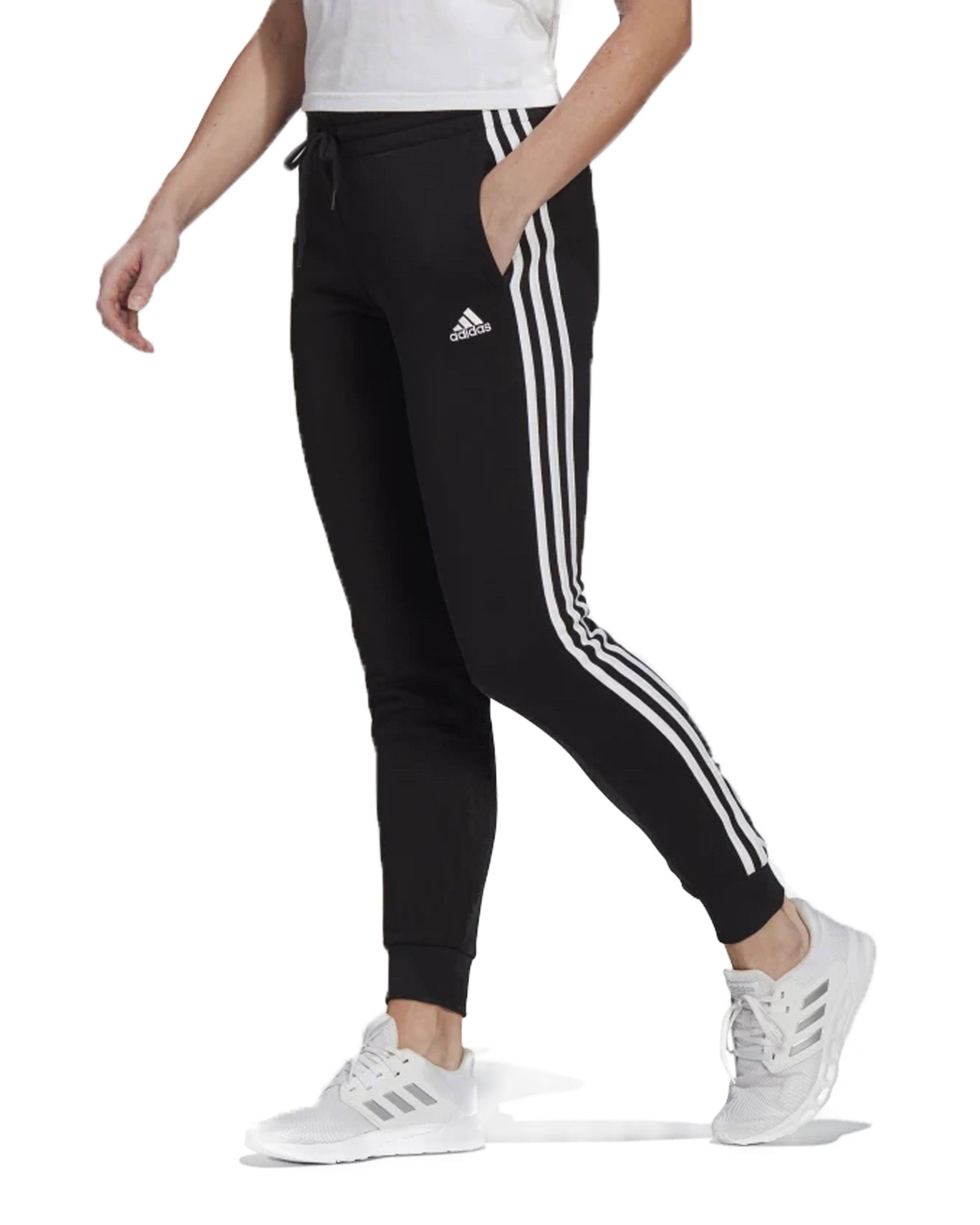 Pantalone Donna Adidas Pantalone 3 Stripes Nero