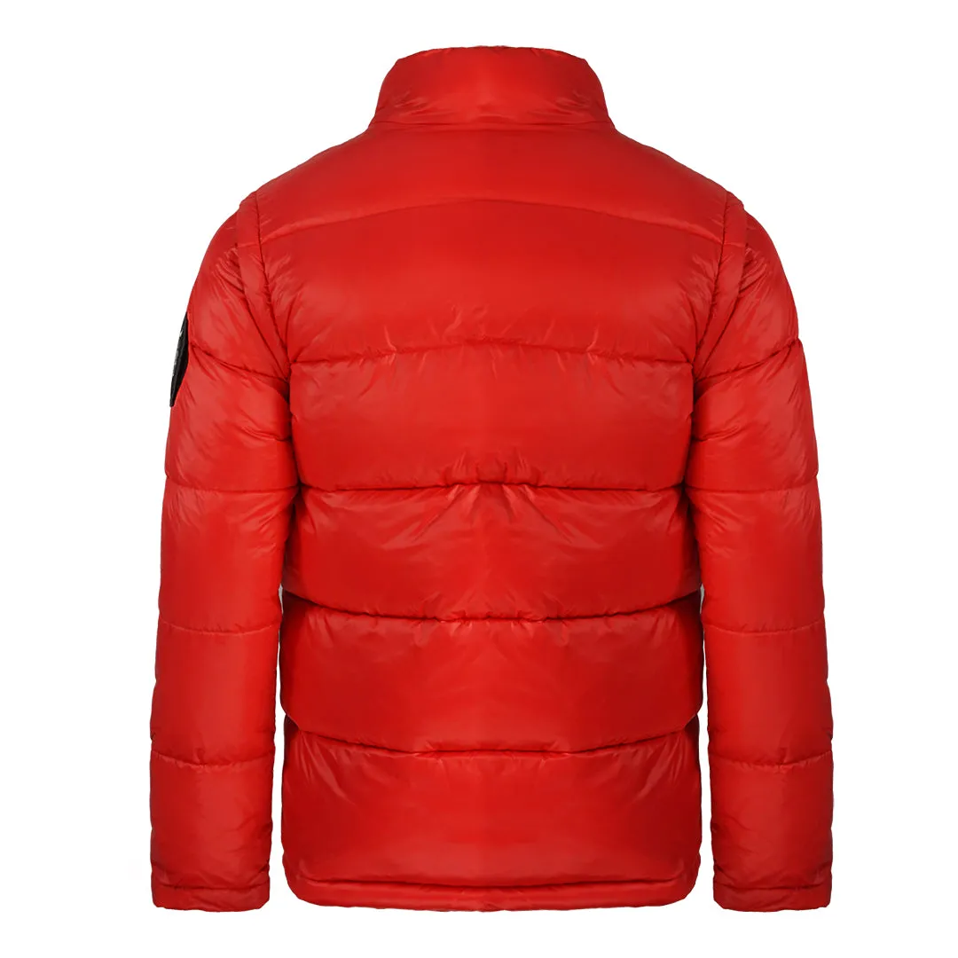 Philipp Plein Sport Vertical Logo Padded Red Jacket