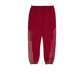 PLEASURES WARSAW SWEATPANTS BURGUNDY P21W033