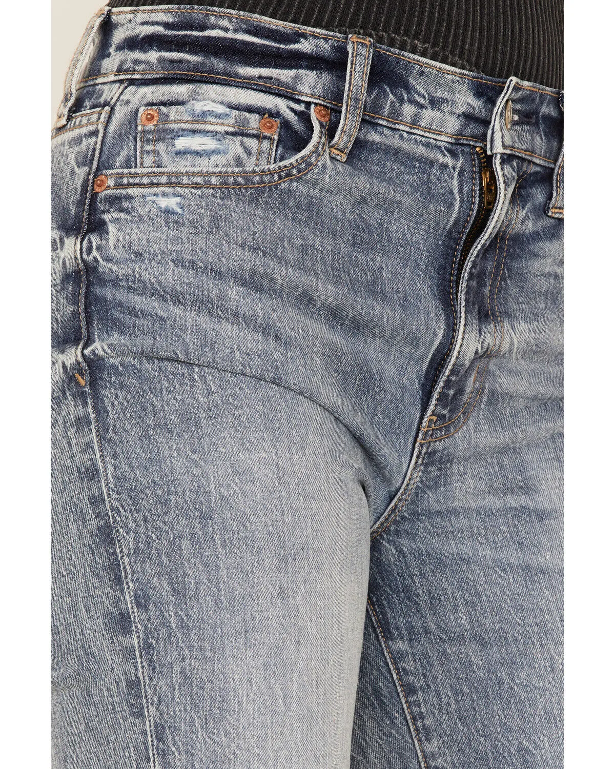 Product Name:  Daze Women's Medium Wash High Rise Deep Dive Slim Straight Jeans