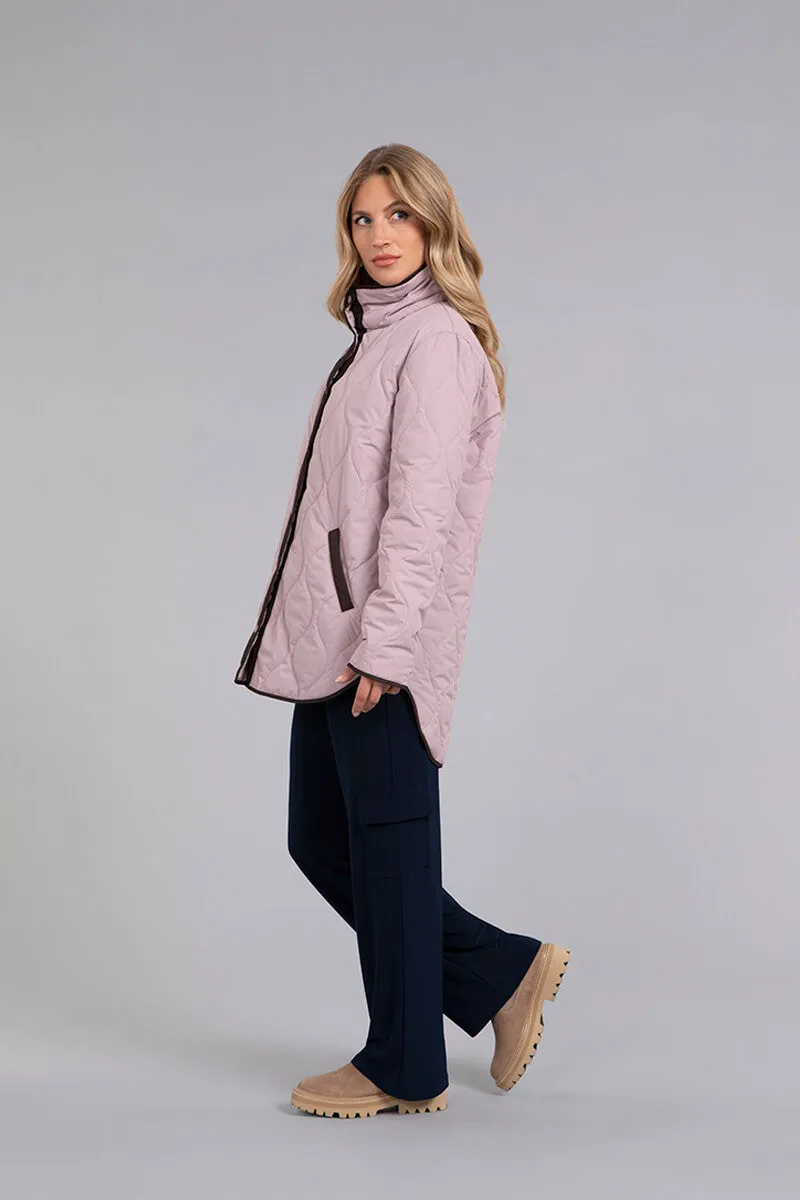 Quilted Shirt Jacket | Rose