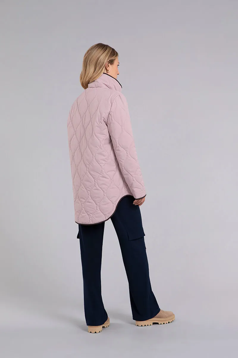 Quilted Shirt Jacket | Rose