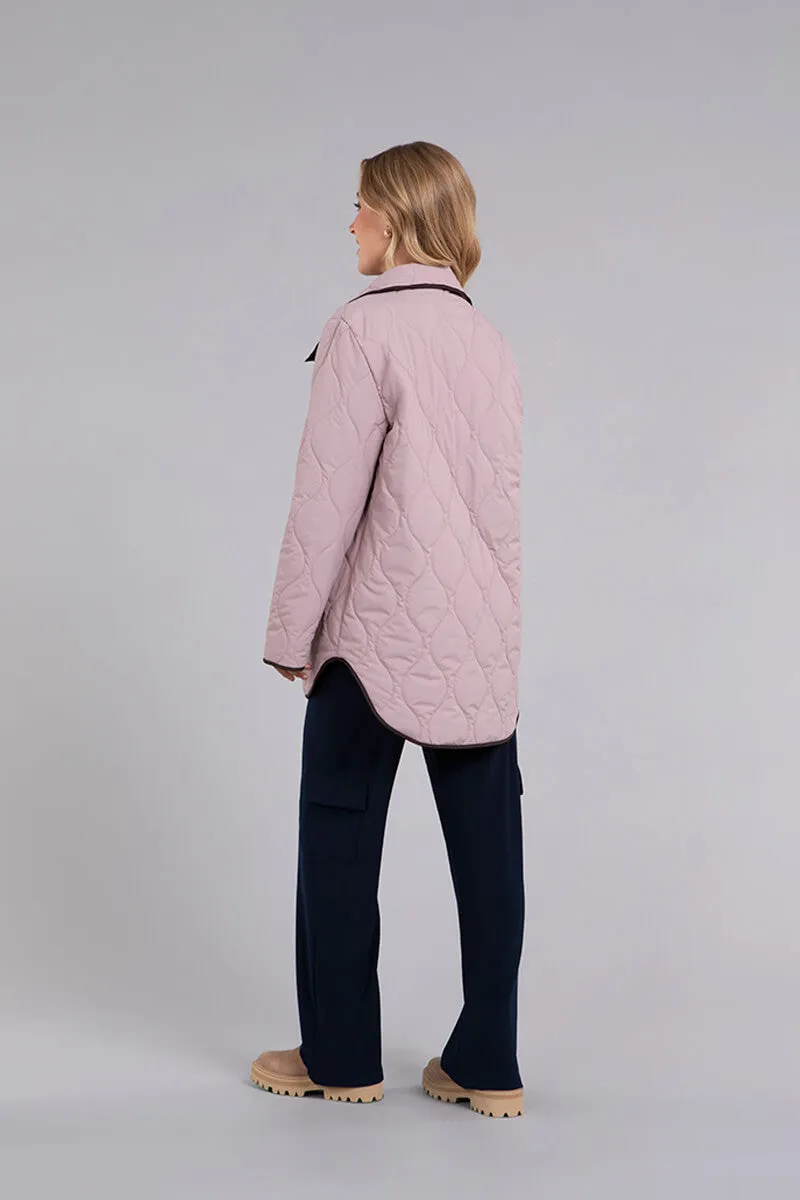 Quilted Shirt Jacket | Rose