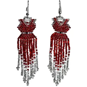 Red Dress Beaded Earrings