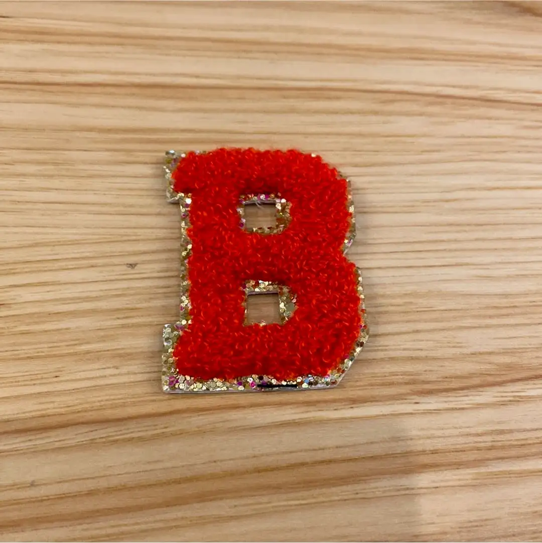 Red Glitter Varsity Patch Letters