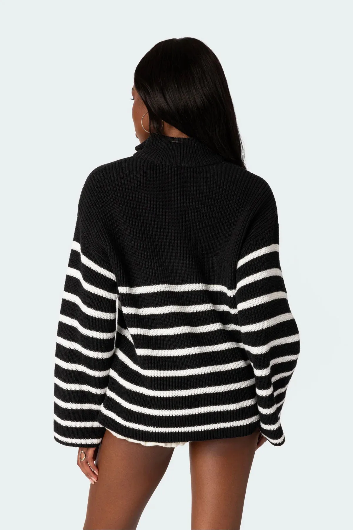 Relaxed Fit Zip-Up Sweater