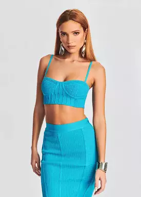 Retrofete - Gabi Bandage Knit Top - Aqua Blue