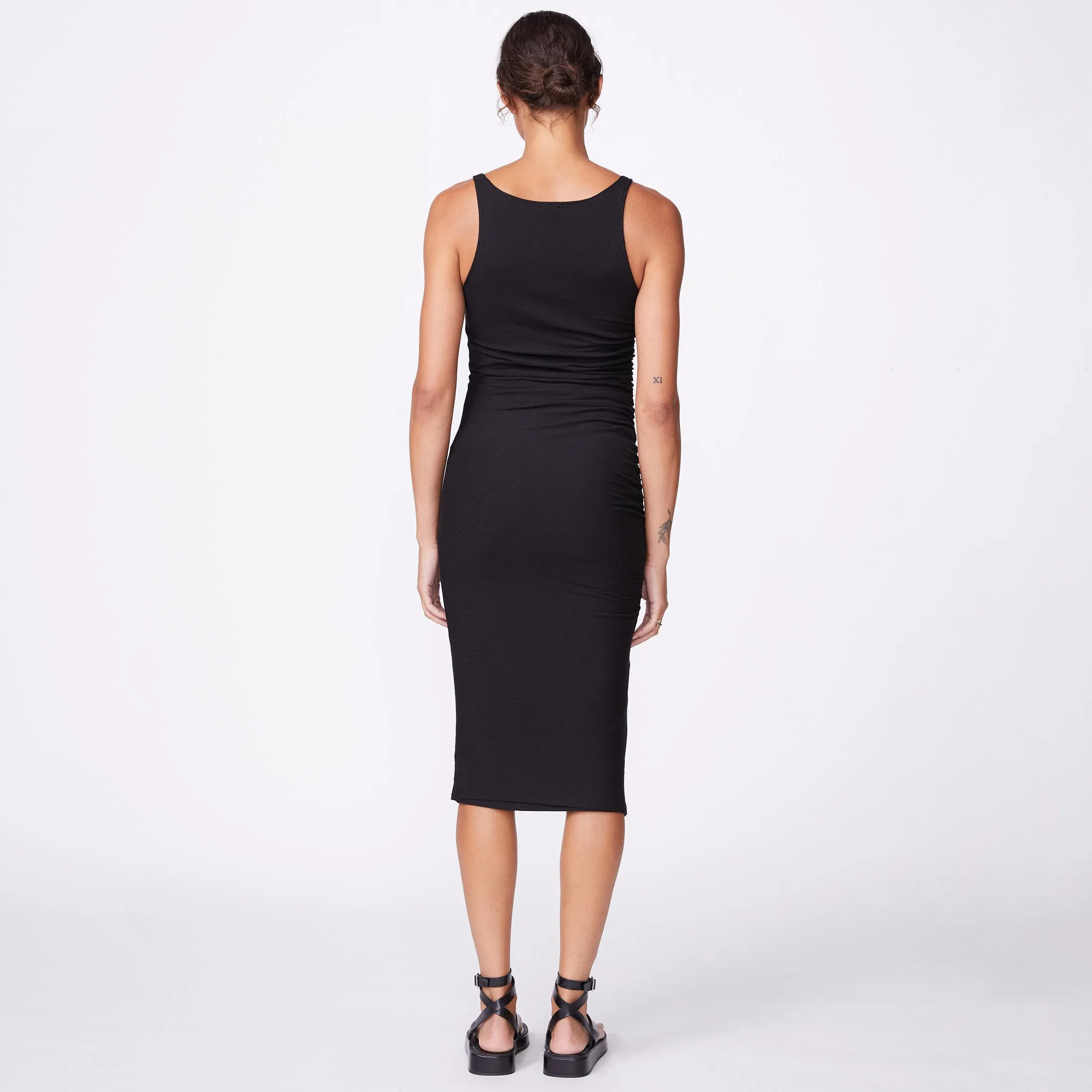 Rib Square Neck Dress