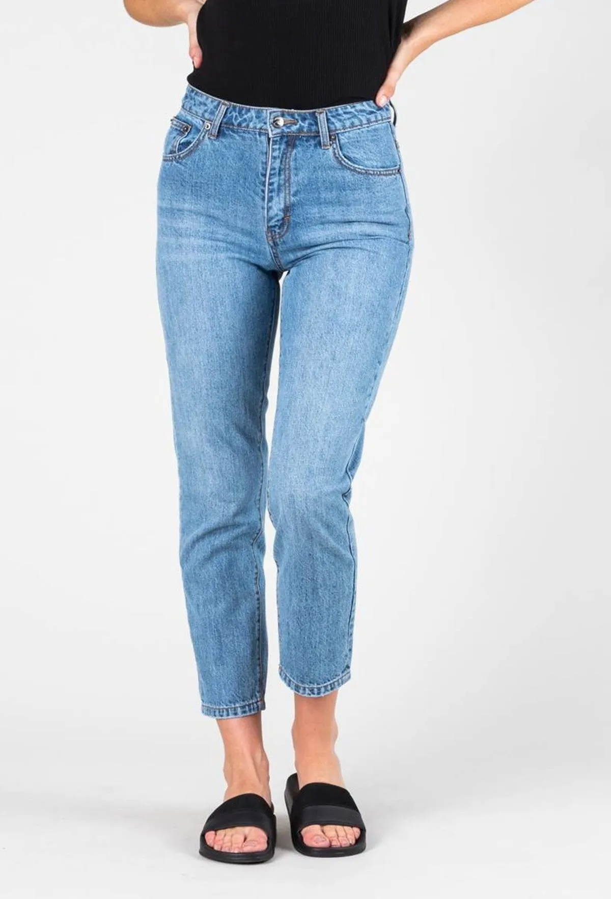 Rusty US HIGH RISE STRAIGHT JEAN - THREAD BLUE