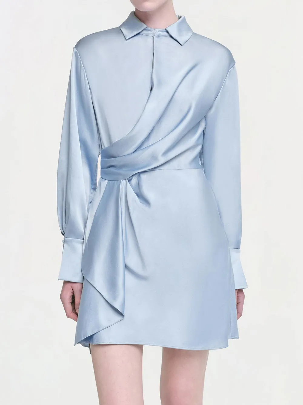 Simkhai Talit Draped Front Mini Dress in Sky