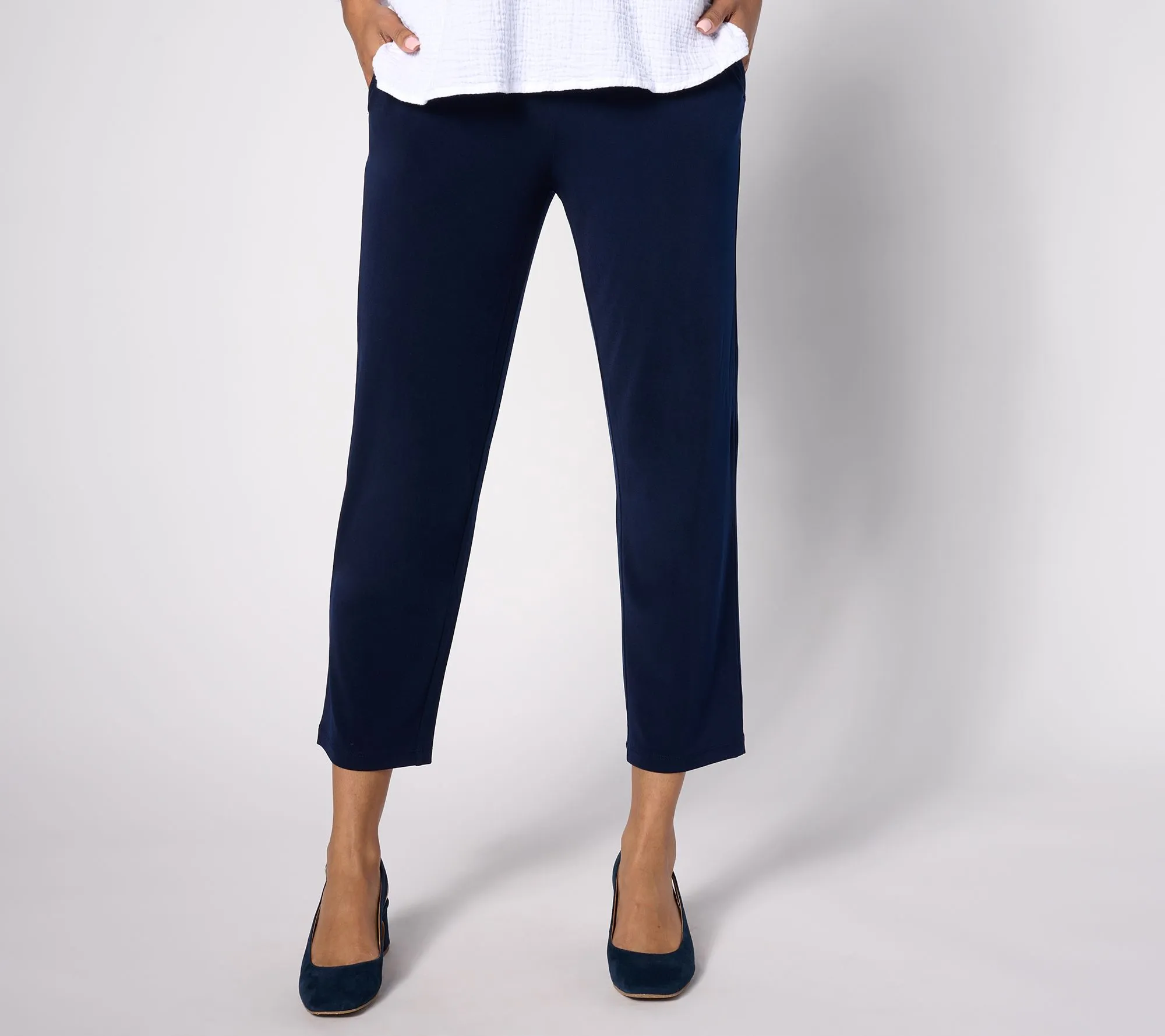 Susan Graver Every Day Regular Liquid Knit Ava Slim Crop Pants