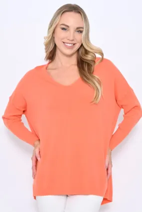 Sweater Vee Neck - Orange