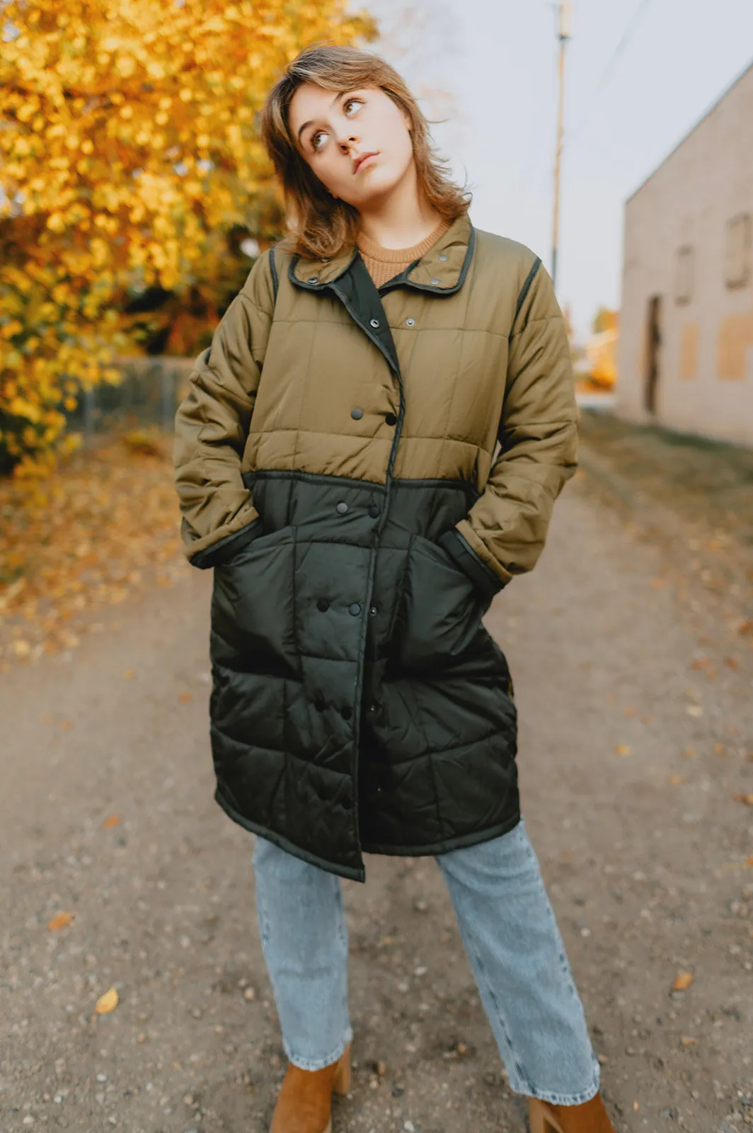 The Babeta Colourblock Jacket - Olive Mix