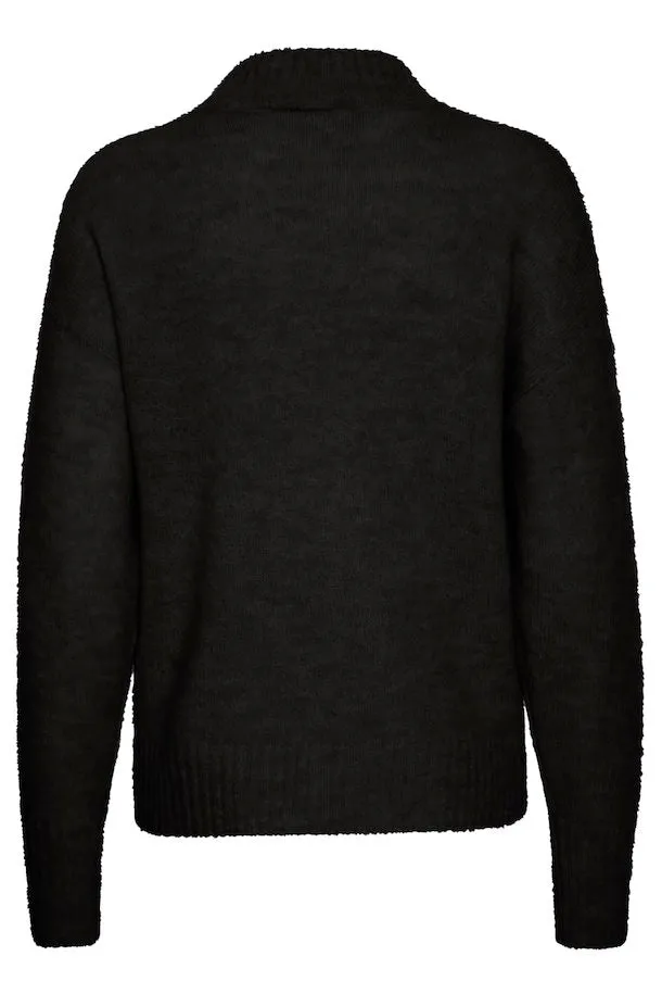 The Kamara High Neck Pullover - Black - PLUS