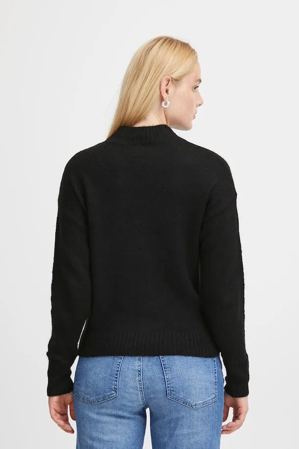 The Kamara High Neck Pullover - Black - PLUS