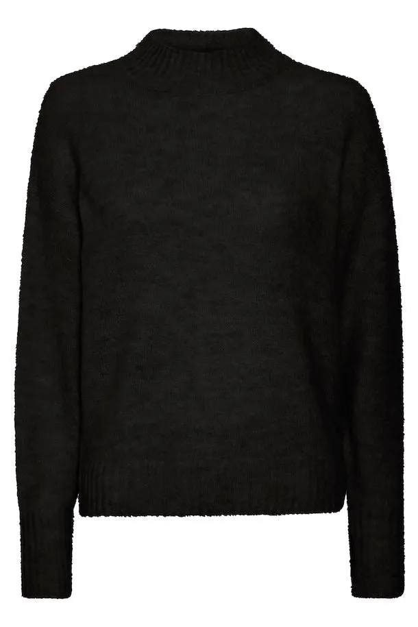 The Kamara High Neck Pullover - Black - PLUS