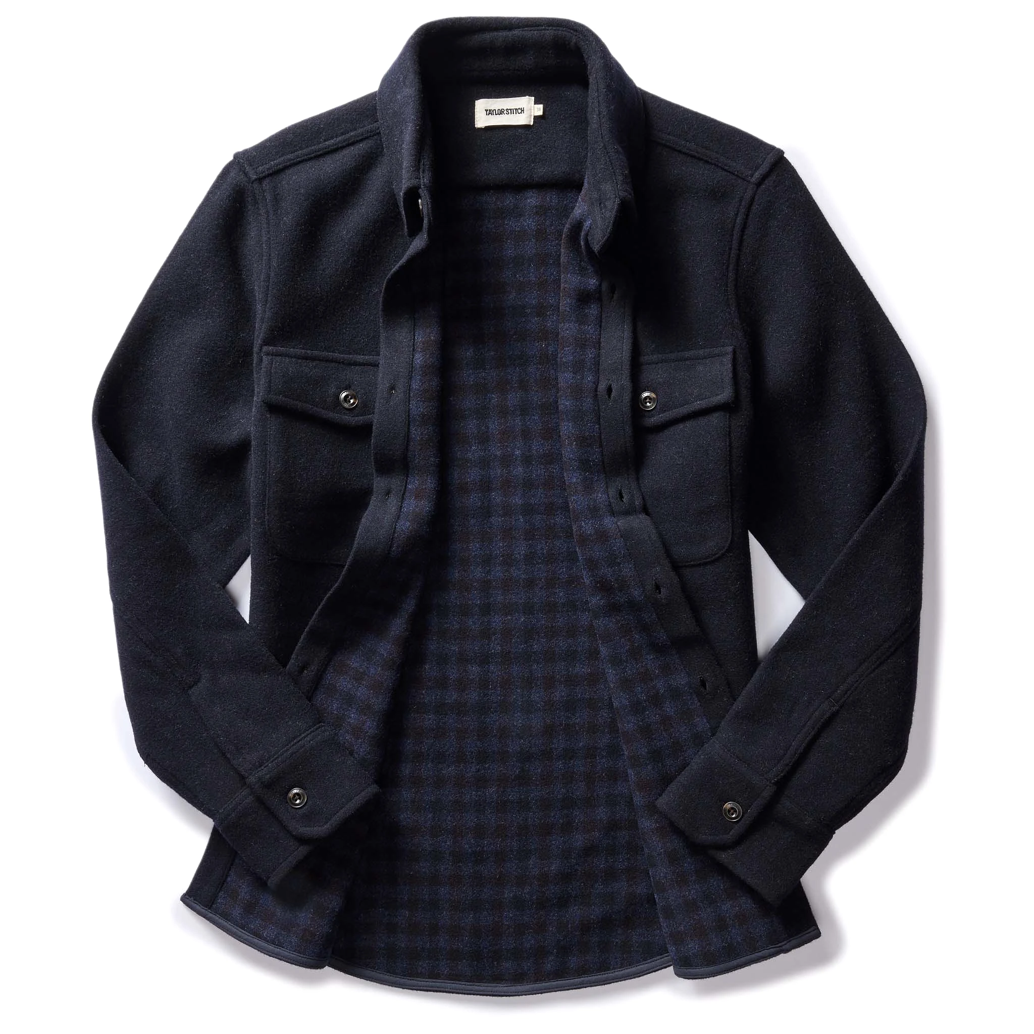 The Maritime Shirt Jacket in Dark Navy Wool