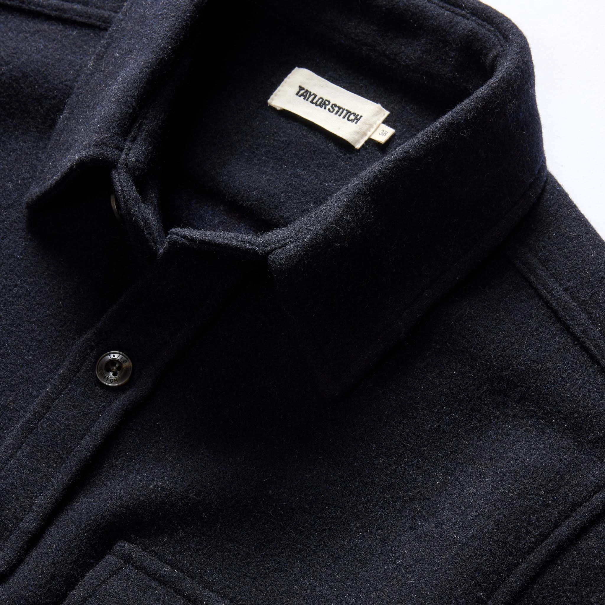 The Maritime Shirt Jacket in Dark Navy Wool