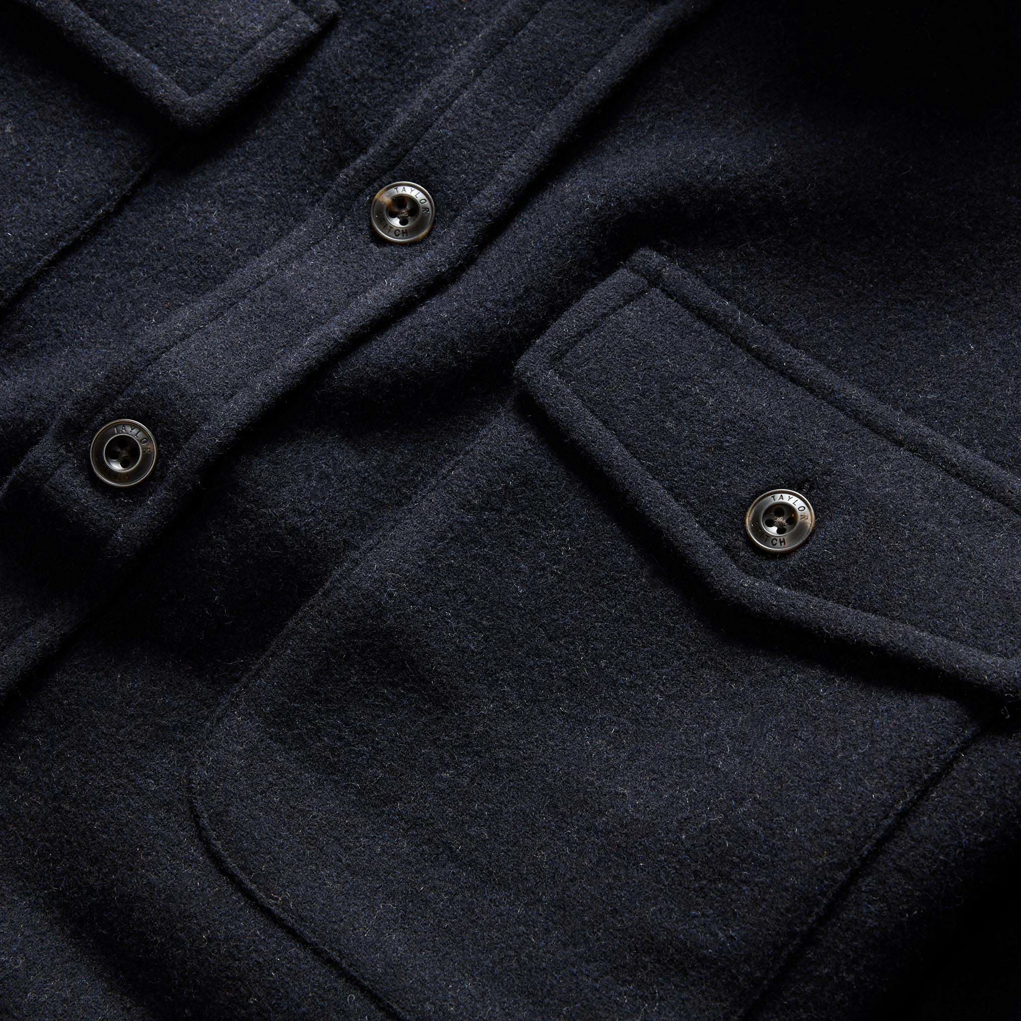 The Maritime Shirt Jacket in Dark Navy Wool