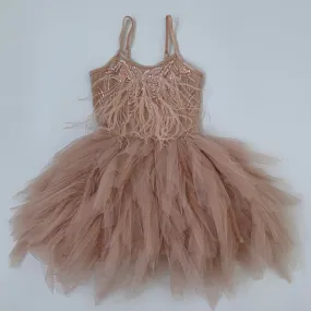 Tutu Du Monde Blush Pink Tulle Feather Dress: 2-3 Years