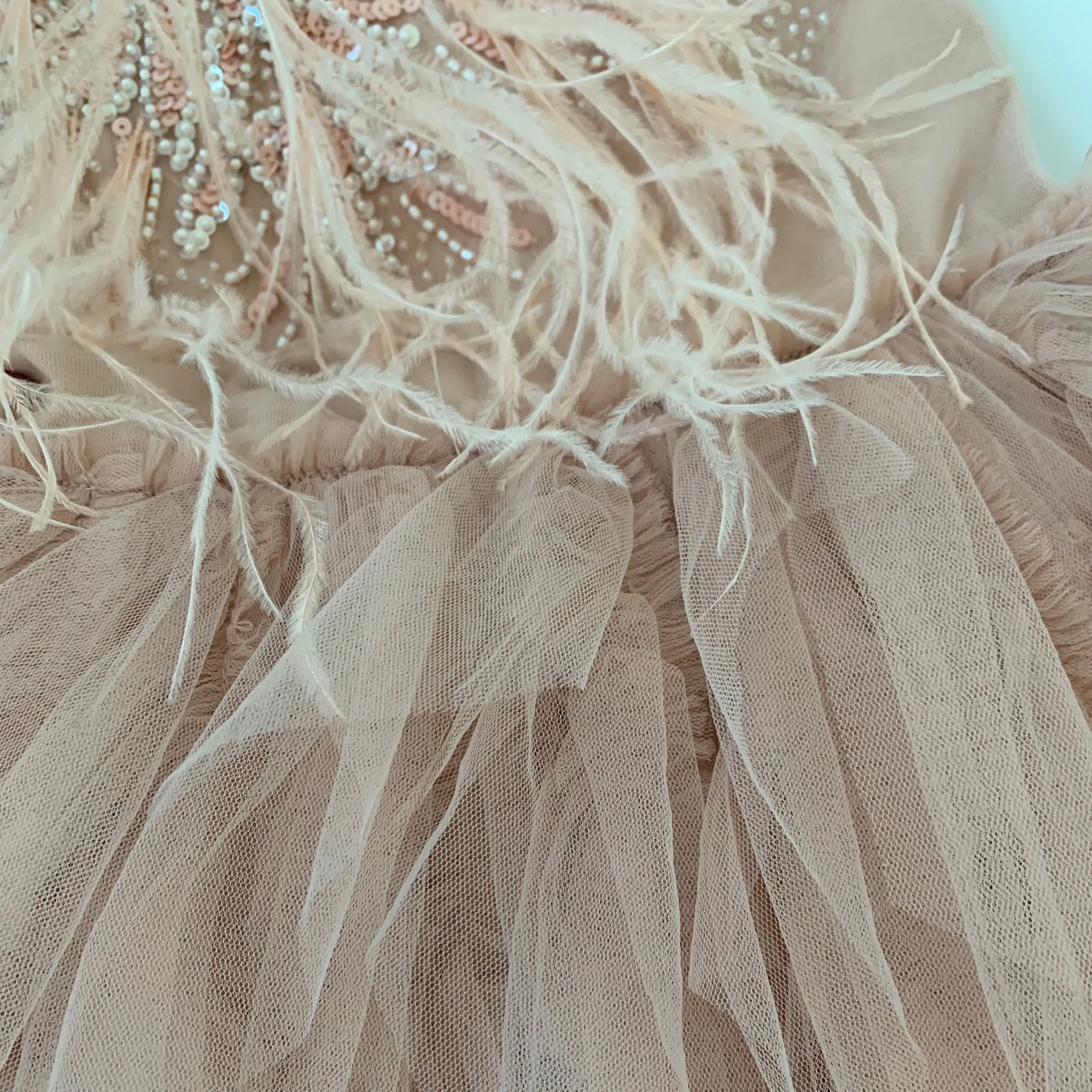 Tutu Du Monde Blush Pink Tulle Feather Dress: 2-3 Years