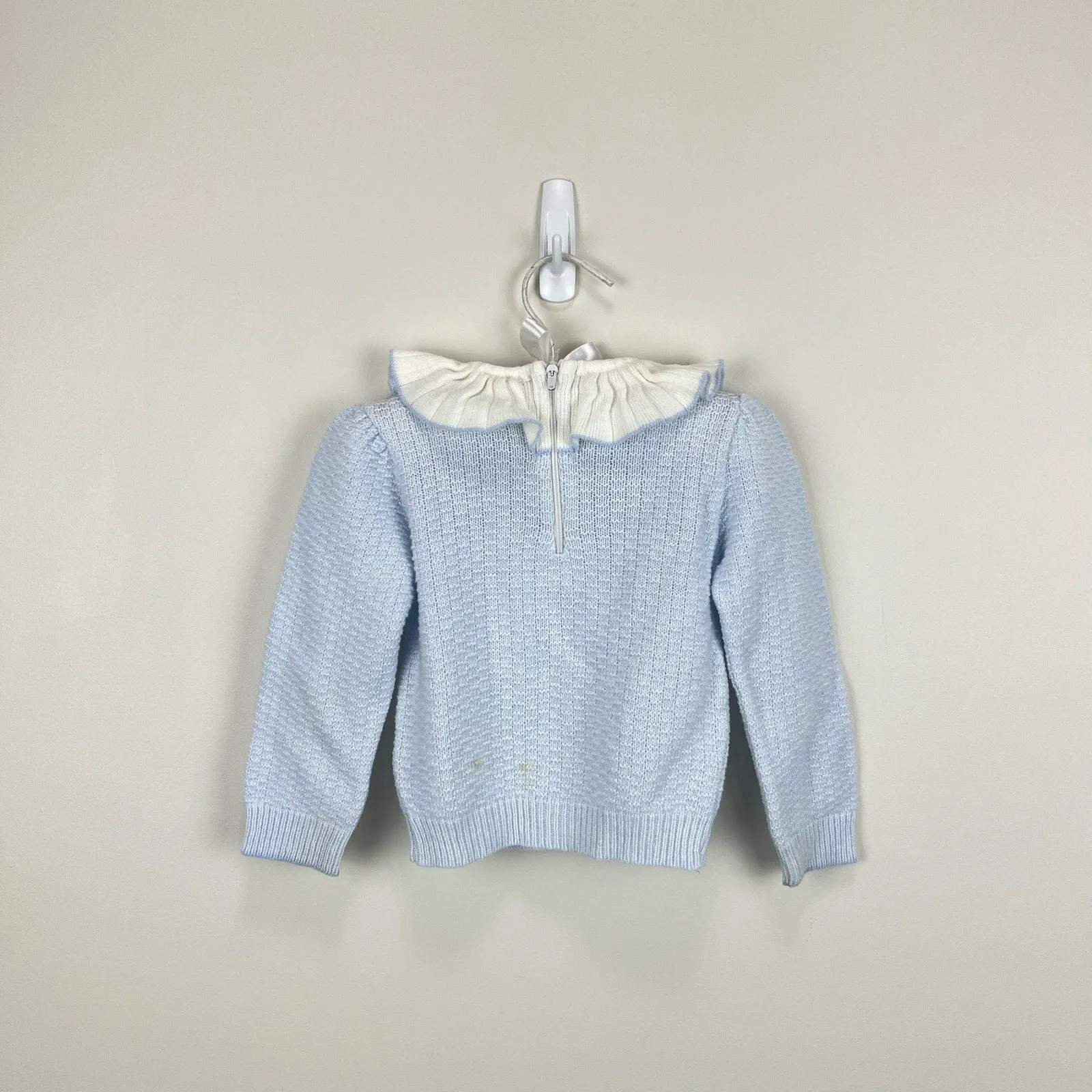 Vintage Blue Ruffle Collar Sweater 18 Months