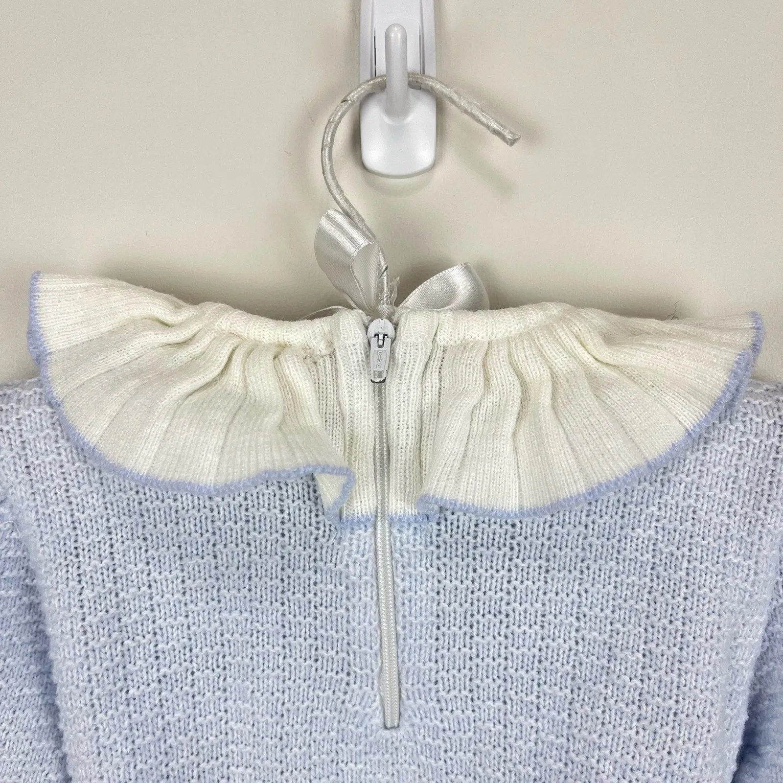 Vintage Blue Ruffle Collar Sweater 18 Months