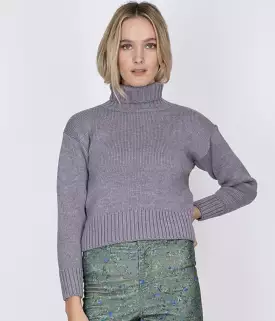 Violet Mariner Merino Crop Pullover