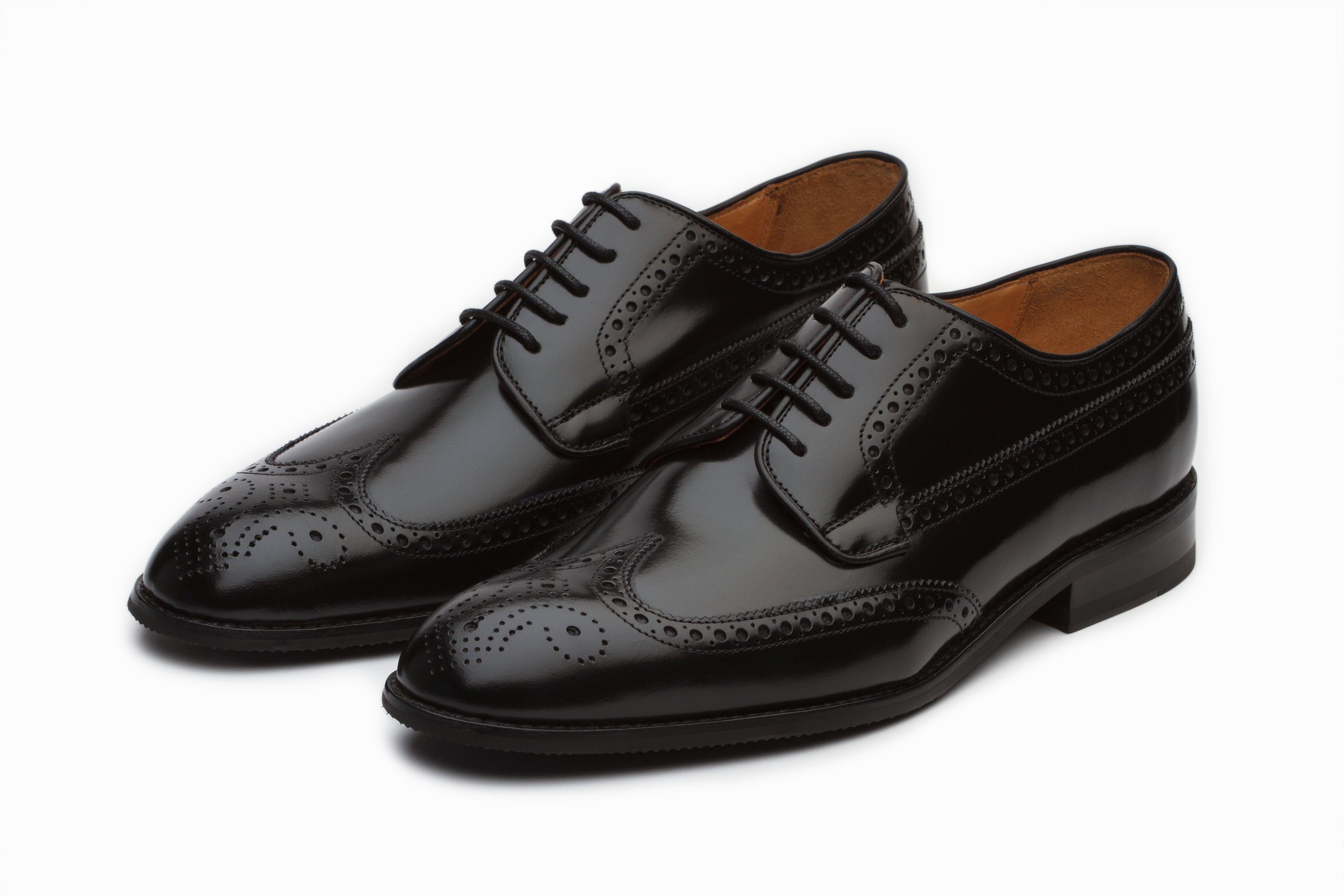 Wingtip Derby Brogue - High Gloss Black