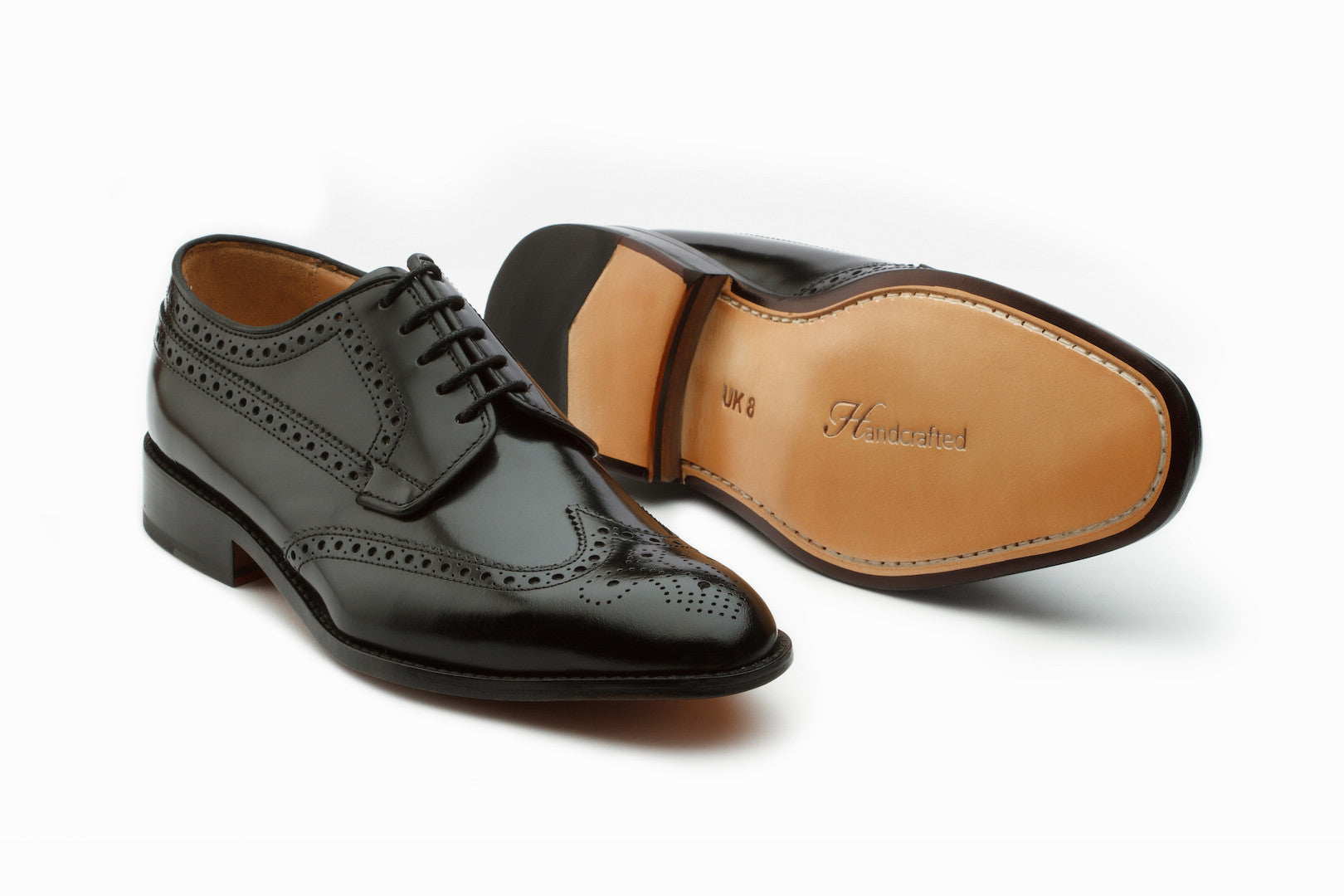 Wingtip Derby Brogue - High Gloss Black