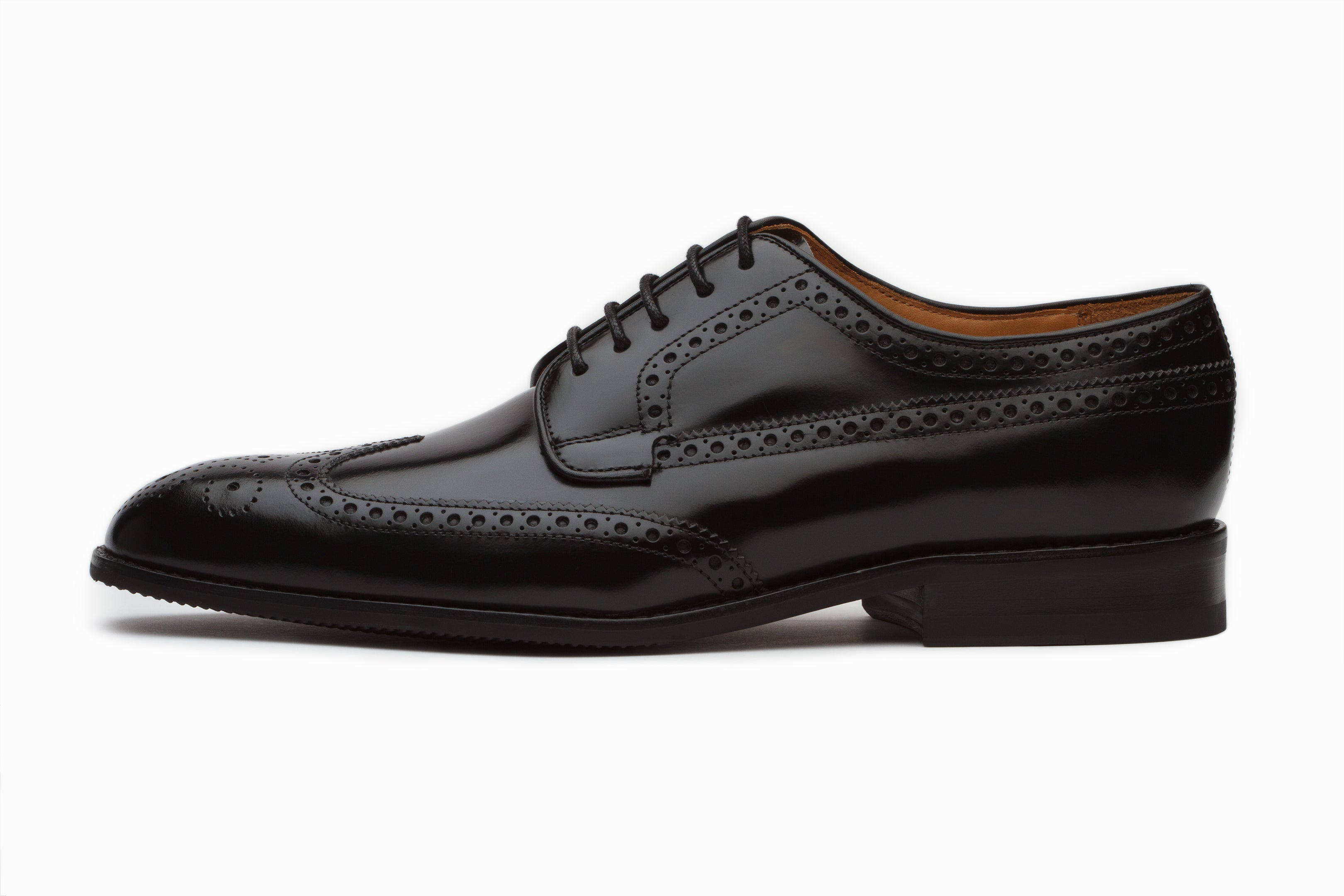 Wingtip Derby Brogue - High Gloss Black